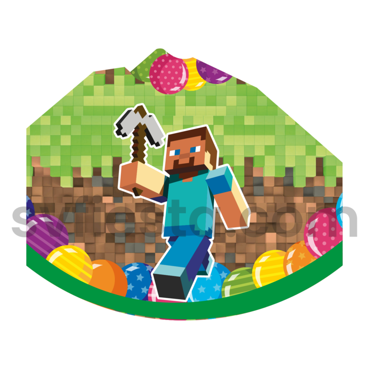 Gorro cumpleañero Minecraft Doc.
