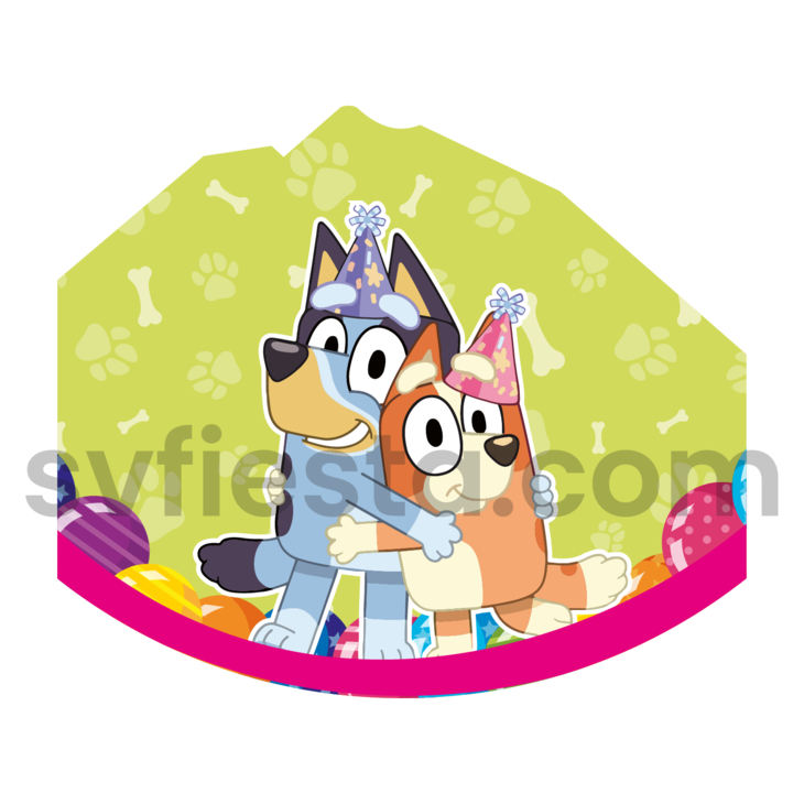 Gorro cumpleañero Bluey Doc.