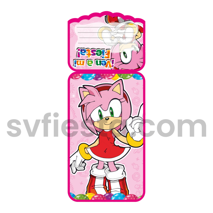 Tarjeta cumpleaños Sonic niña